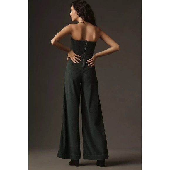 NWT Anthropologie Pilcro Skipper Corduroy Crop Wide-Leg Jumpsuit Sz 16 - Picture 3 of 13
